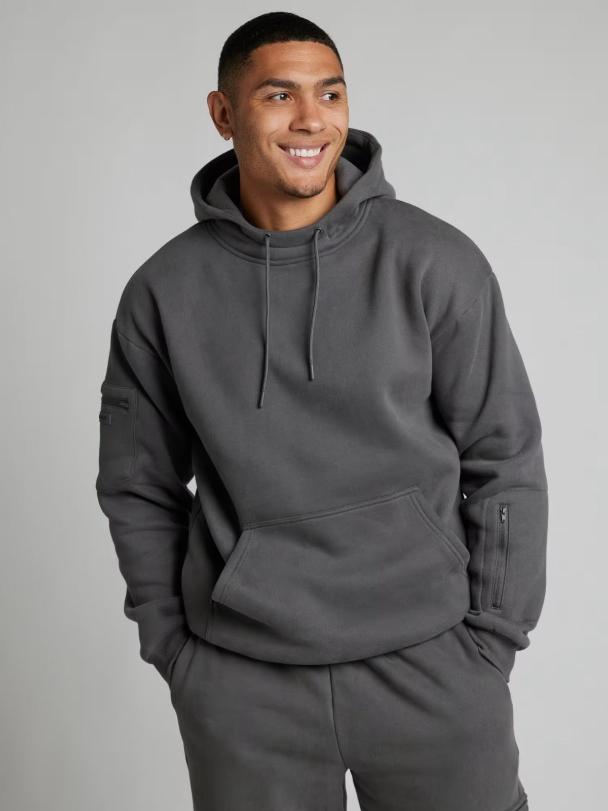 Conjunto de chándal gris oscuro unisex